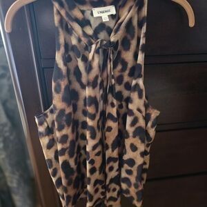 L'AGENCE Leopard Print Sleeveless Top